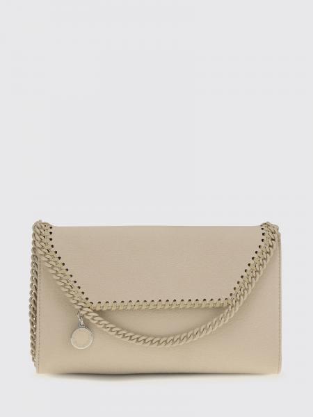 Falabella Wallet on Chain Stella McCartney aus perlenfarbenem Eco Alter Mat