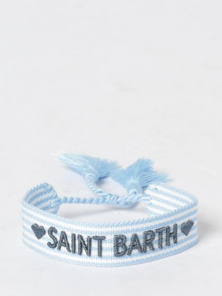 Детский полосатый браслет MC2 Saint Barth с вышитым логотипом и кисточками