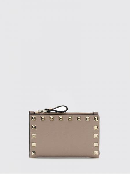 Rockstud Bifold Wallet Valentino Garavani in Grained Calf Leather with Studs