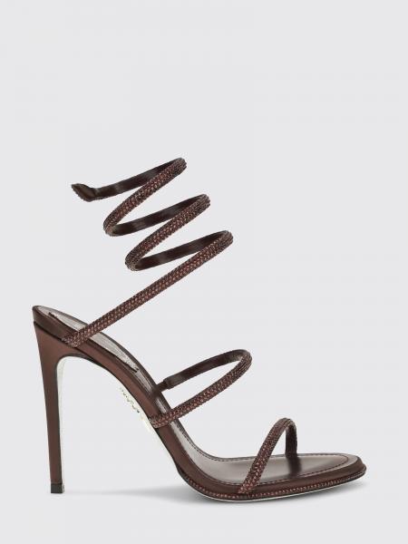 Rene Caovilla Cleo Crystal-Embellished Spiral Strap High-Heeled Sandals