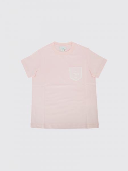 Fendi Boy's Cotton and Silk T-Shirt with Patch Pocket