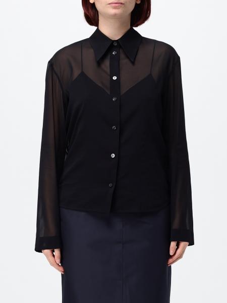 Sheer Silk Chiffon Shirt Gucci with a Classic Collar for Evening Wear