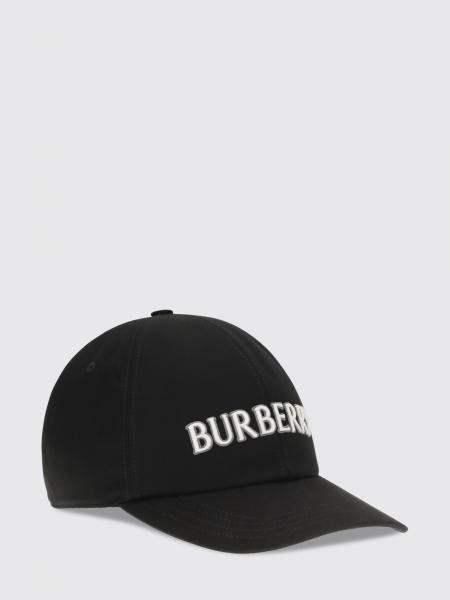 Gorra de béisbol Burberry de algodón con logotipo bordado en contraste