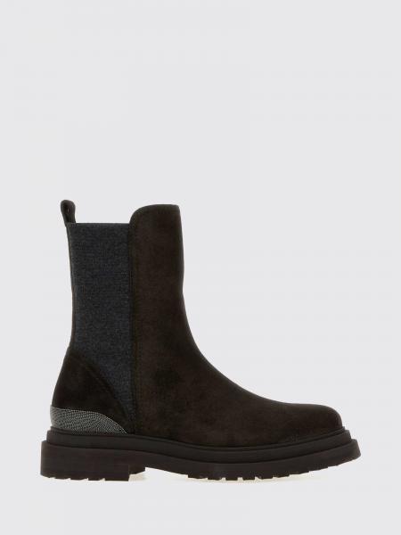Brunello Cucinelli Bicolour Leather Chelsea Boots with Lug Sole