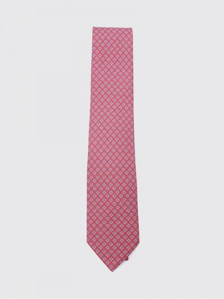 Ferragamo Red Silk Tie with All-Over Gancini Pattern