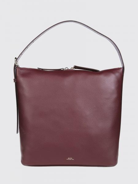 Vera Shoulder Bag A.P.C. in Grained Leather with Adjustable Handle and Zip