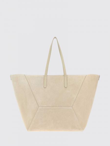 Borsa a spalla Brunello Cucinelli in pelle di vitello scamosciata con pochette