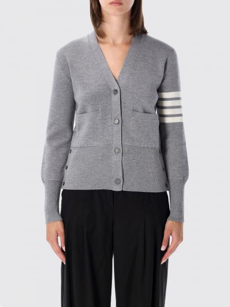 Cardigan Thom Browne en laine à col V avec détail 4-Bar