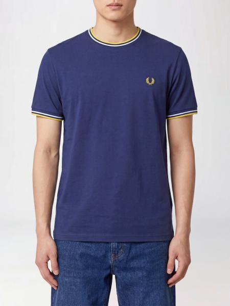 T-shirt Fred Perry slim fit en coton avec bords contrastants et logo brodé
