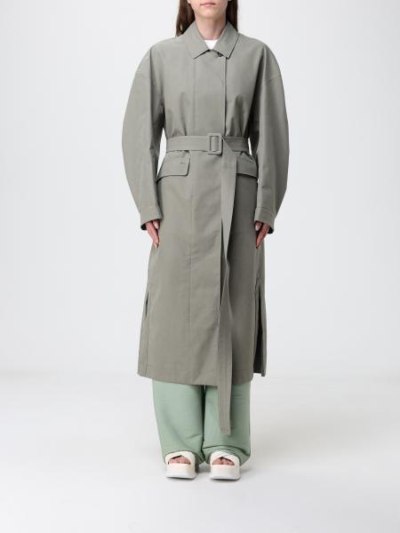 Trench largo de botonadura sencilla MM Max Mara en mezcla de algodón con cinturón