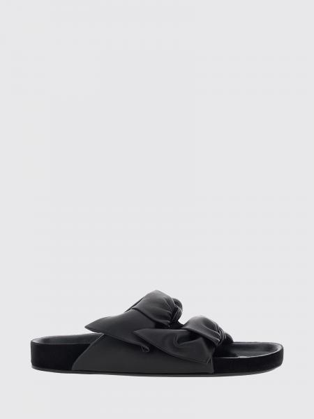 Isabel Marant Lennyo Leather Flat Sandals with Decorative Knot