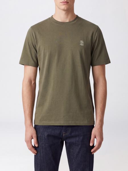 Brunello Cucinelli Cotton Crew-Neck T-Shirt with Contrast Logo