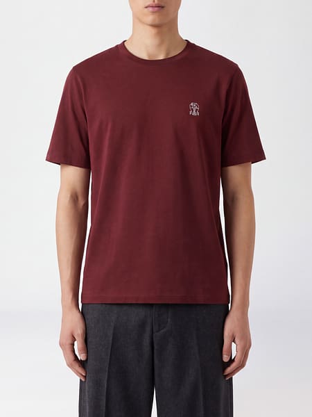 Brunello Cucinelli Cotton Crew-Neck T-Shirt with Contrast Logo