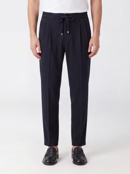 Brunello Cucinelli Straight-Leg Wool Trousers with Drawstring Waist