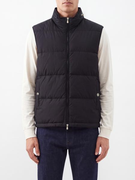 BRUNELLO CUCINELLI 绗缝尼龙填充马甲，配有可收纳兜帽