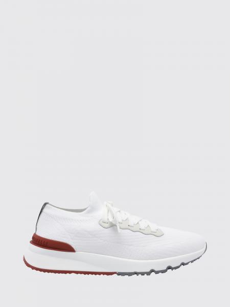 Brunello Cucinelli Knit Low-Top Sneakers in Cotton Blend with Elasticated Ankle