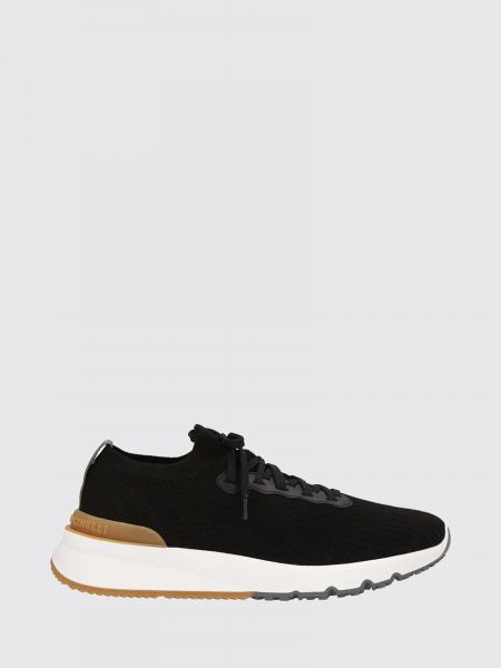 Brunello Cucinelli Knit Low-Top Sneakers in Cotton Blend with Elasticated Ankle
