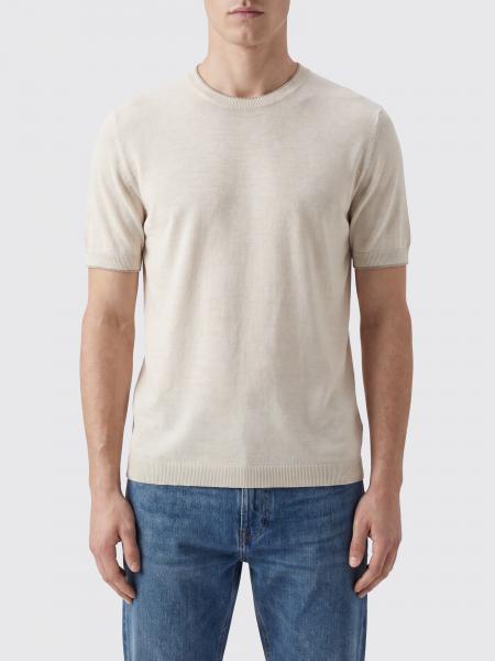 BROOKSFIELD リブエッジ付き リネンブレンド クルーネックTシャツ