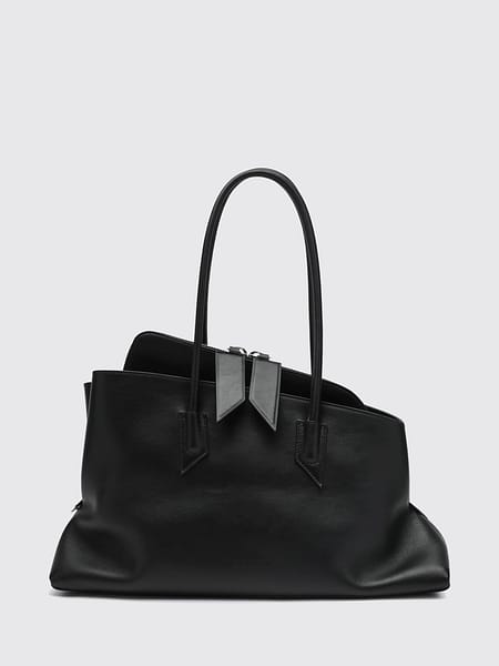 La Passeggiata asymmetrische Schultertasche von The Attico aus Glattleder mit Doppelreißverschluss