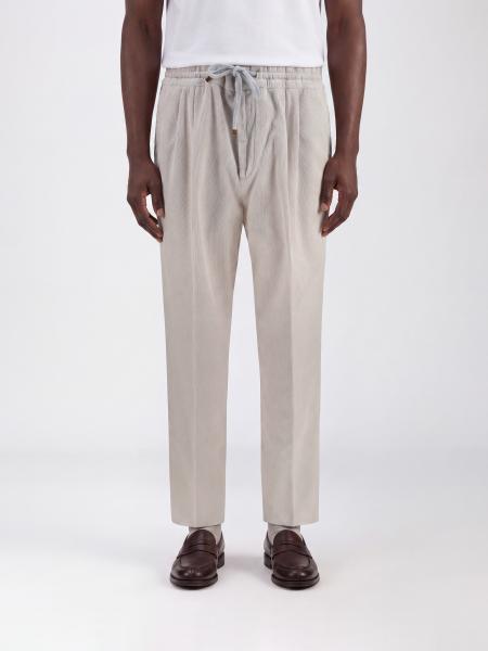 Velvet Drawstring Brunello Cucinelli Trousers with a Medium Rise