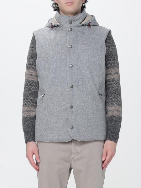 Padded Wool Vest with Detachable Hood Brunello Cucinelli