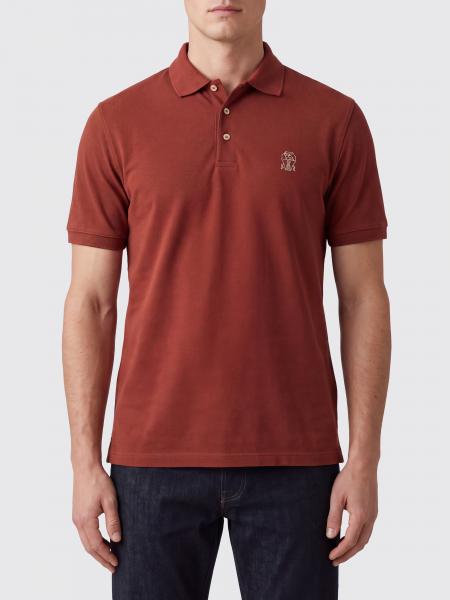 Polo Brunello Cucinelli en coton à manches courtes avec logo brodé