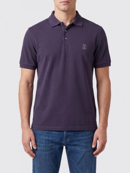 Polo Brunello Cucinelli de algodón de manga corta con logotipo bordado