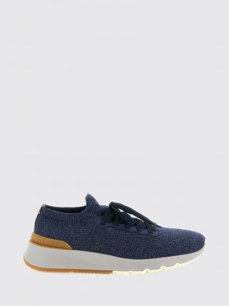 Low Top Knit Cotton Sneakers Brunello Cucinelli with Rubber Sole