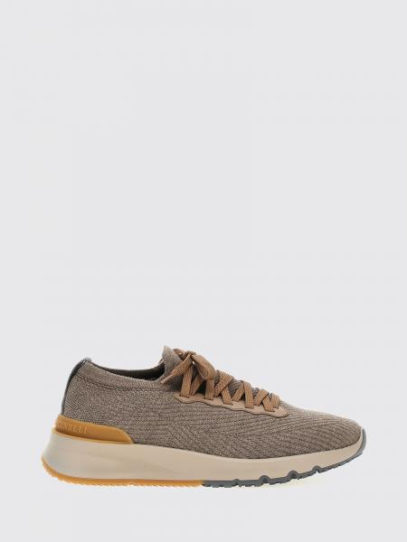 Low Top Knit Cotton Sneakers Brunello Cucinelli with Rubber Sole