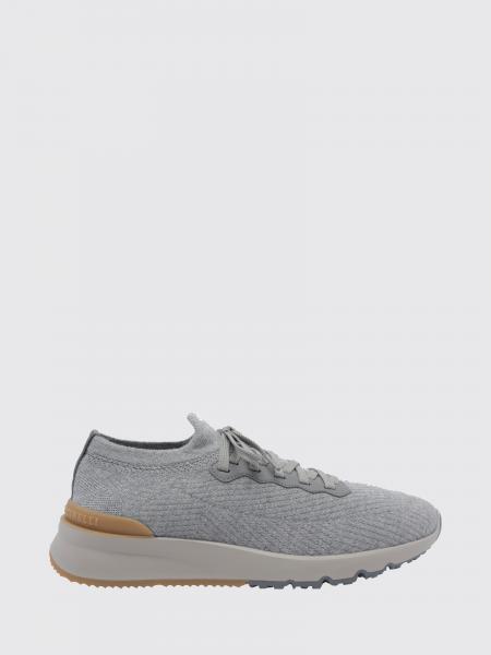 Low-Top Cotton Knit Brunello Cucinelli Trainers with Pull Tab
