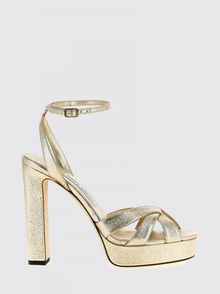 Kove Jimmy Choo Platform Sandals in Laminated Nappa with a High Heel