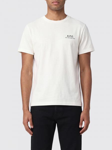 A.P.C. Crewneck Cotton T-shirt with Contrasting Printed Logo