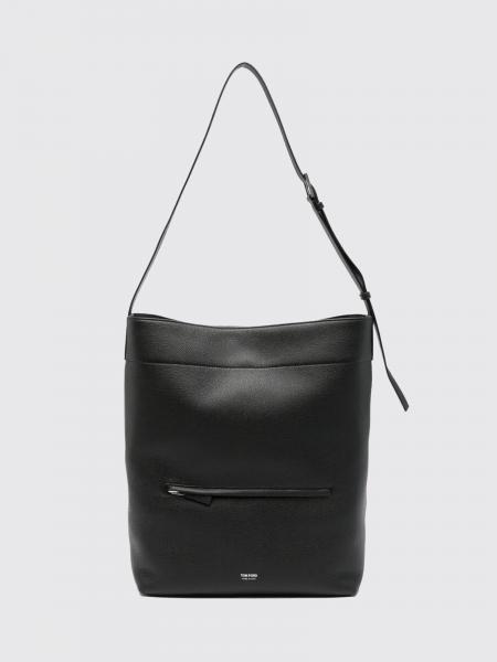 Borsa a spalla grande Tom Ford in pelle di vitello con manico regolabile