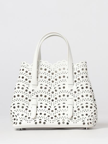 Alaïa Small Mina Perforated Smooth Calfskin Leather Handbag