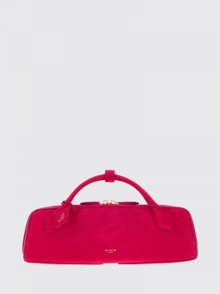 Alaïa Le Teckel Suede Sheepskin Handbag with Logo Charm
