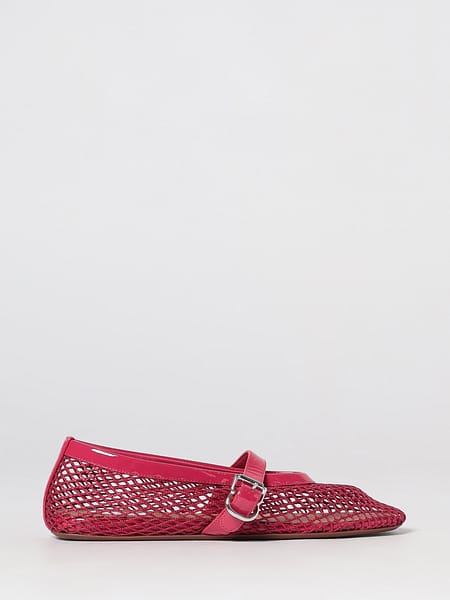 Mary Jane Mesh and Patent Leather Ballerina Flats Alaïa with Strap