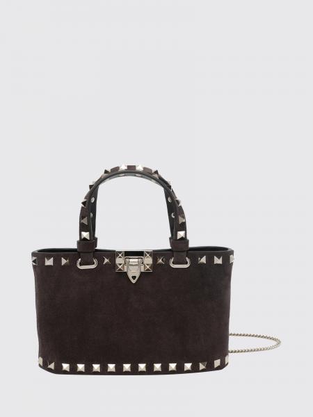 Mini sac à main Rockstud Valentino Garavani en cuir avec broderies et clous