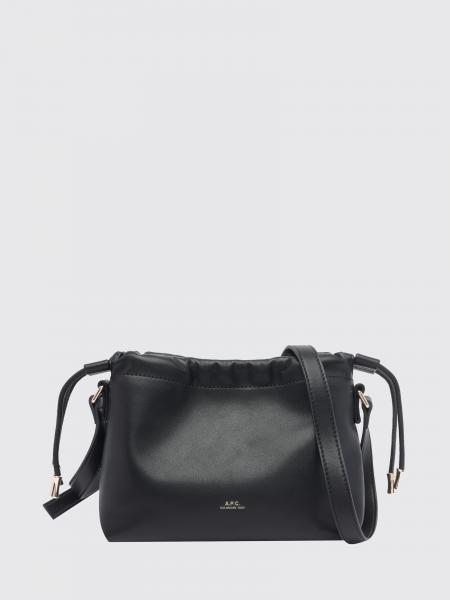 A.P.C. Ninon Mini Synthetic Leather Crossbody Bag with Drawstring Closure