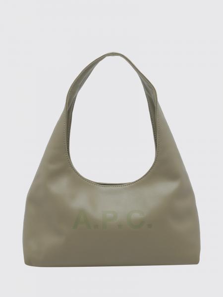 A.P.C. Ninon Flared Synthetic Leather Shoulder Bag with Printed Logo