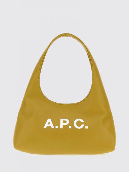 A.P.C. Ninon Flared Synthetic Leather Shoulder Bag with Printed Logo