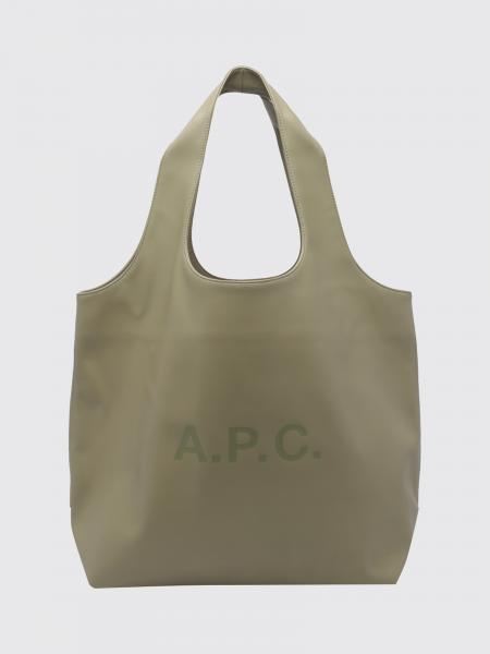 A.P.C. Ninon Large Recycled Synthetic Leather Shoulder Bag with Printed Logo