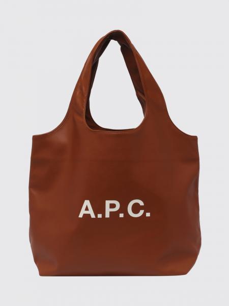 A.P.C. Ninon Large Recycled Synthetic Leather Shoulder Bag with Printed Logo