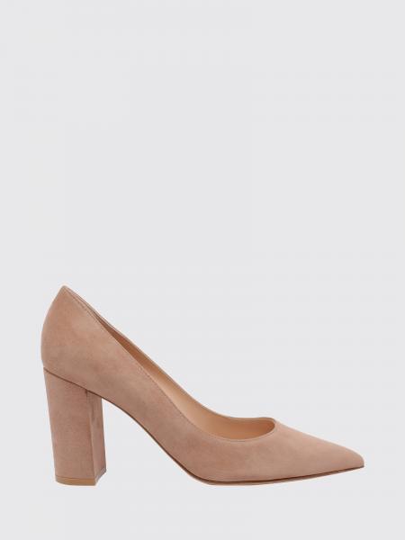 Gianvito Rossi Piper Suede Court Shoes with Almond Toe and High Block Heel