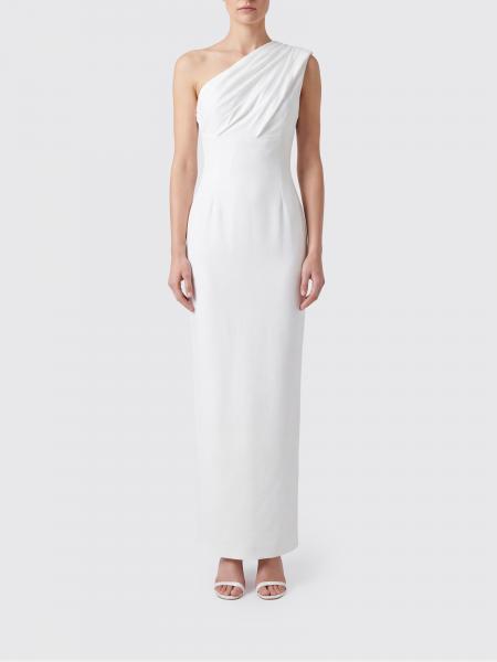 Solace London One-Shoulder Satin Long Gown with Back Slit