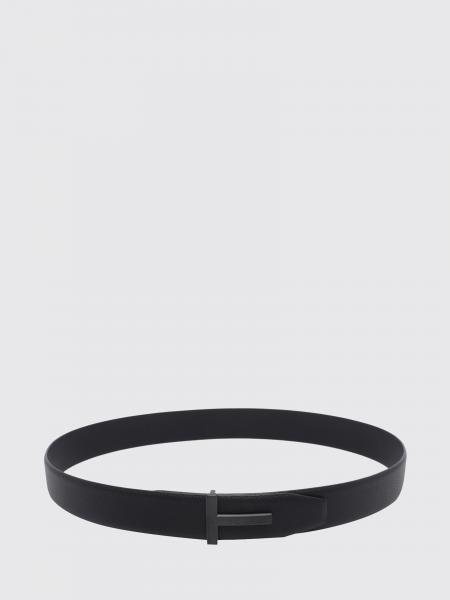 Tom Ford 荔枝纹皮革字母组合扣饰双面腰带
