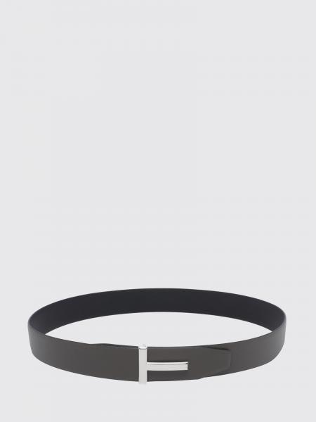 Tom Ford 荔枝纹皮革字母组合扣饰双面腰带