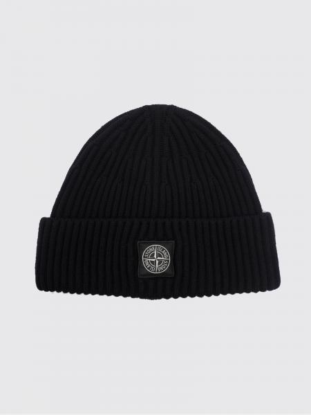 Ribbed RWS Virgin Wool Beanie Hat Stone Island with Compass Logo Patch