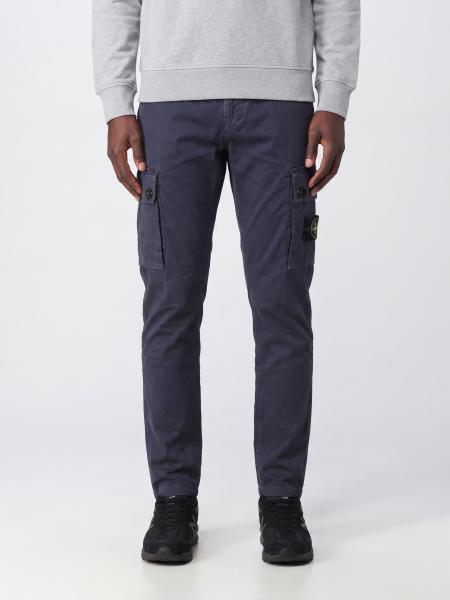 Stone Island Stretch Organic Cotton Cargo Trousers with Compass Logo