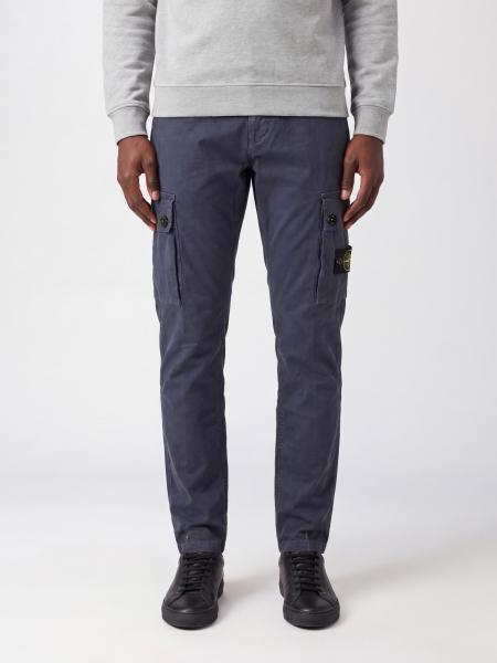 Stone Island Stretch Organic Cotton Cargo Trousers with Compass Logo