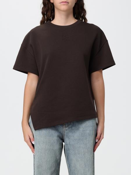 Loewe Cotton Crew-Neck T-Shirt with Short Sleeves and an Asymmetrical Hem